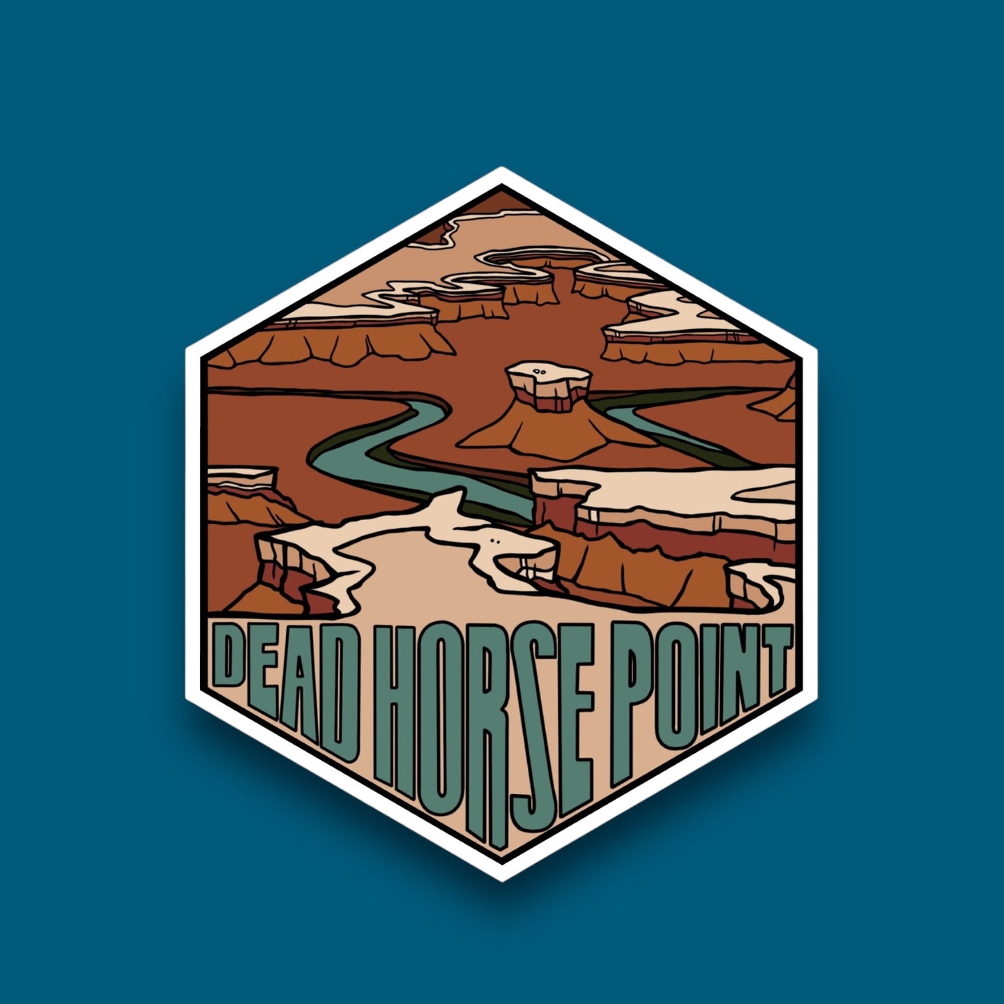 Dead Horse Point Moab- Hexagon Sticker