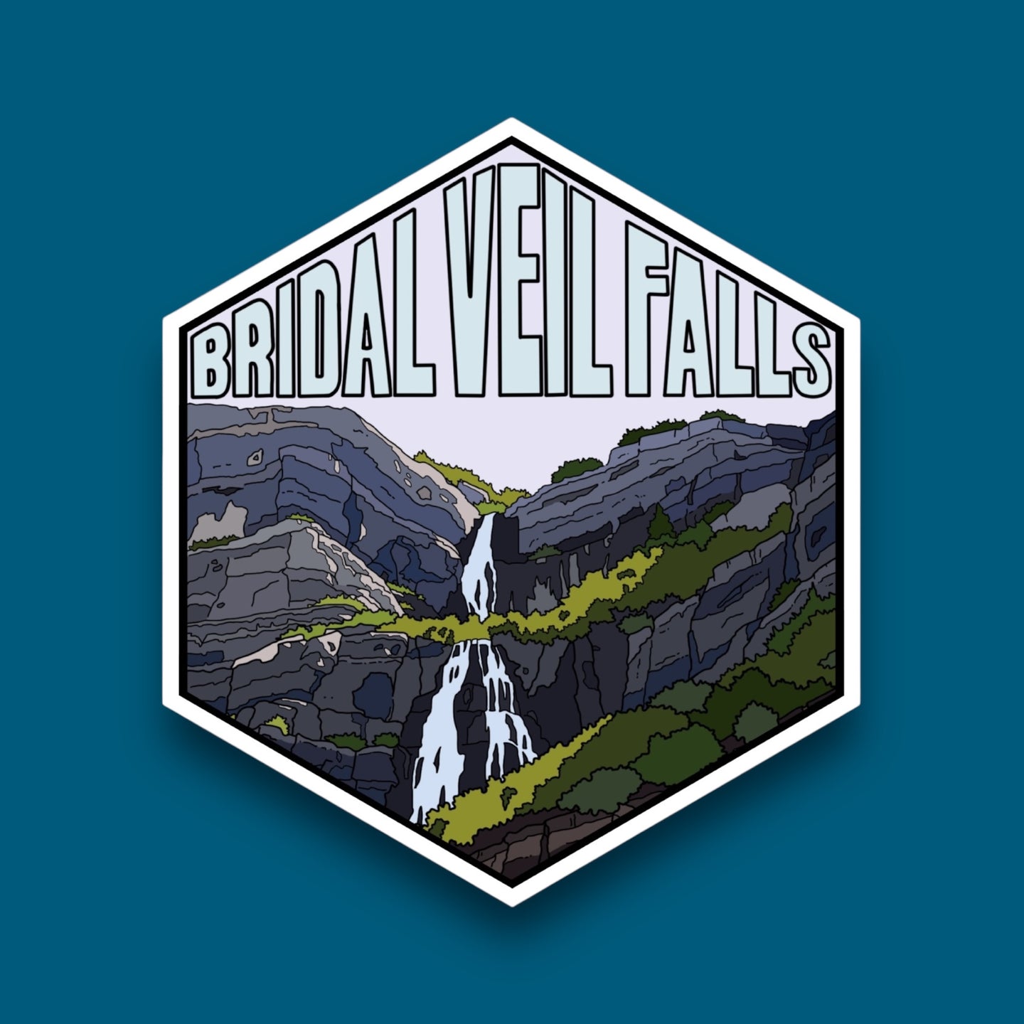 Bridal Veil Falls Utah- Hexagon Sticker
