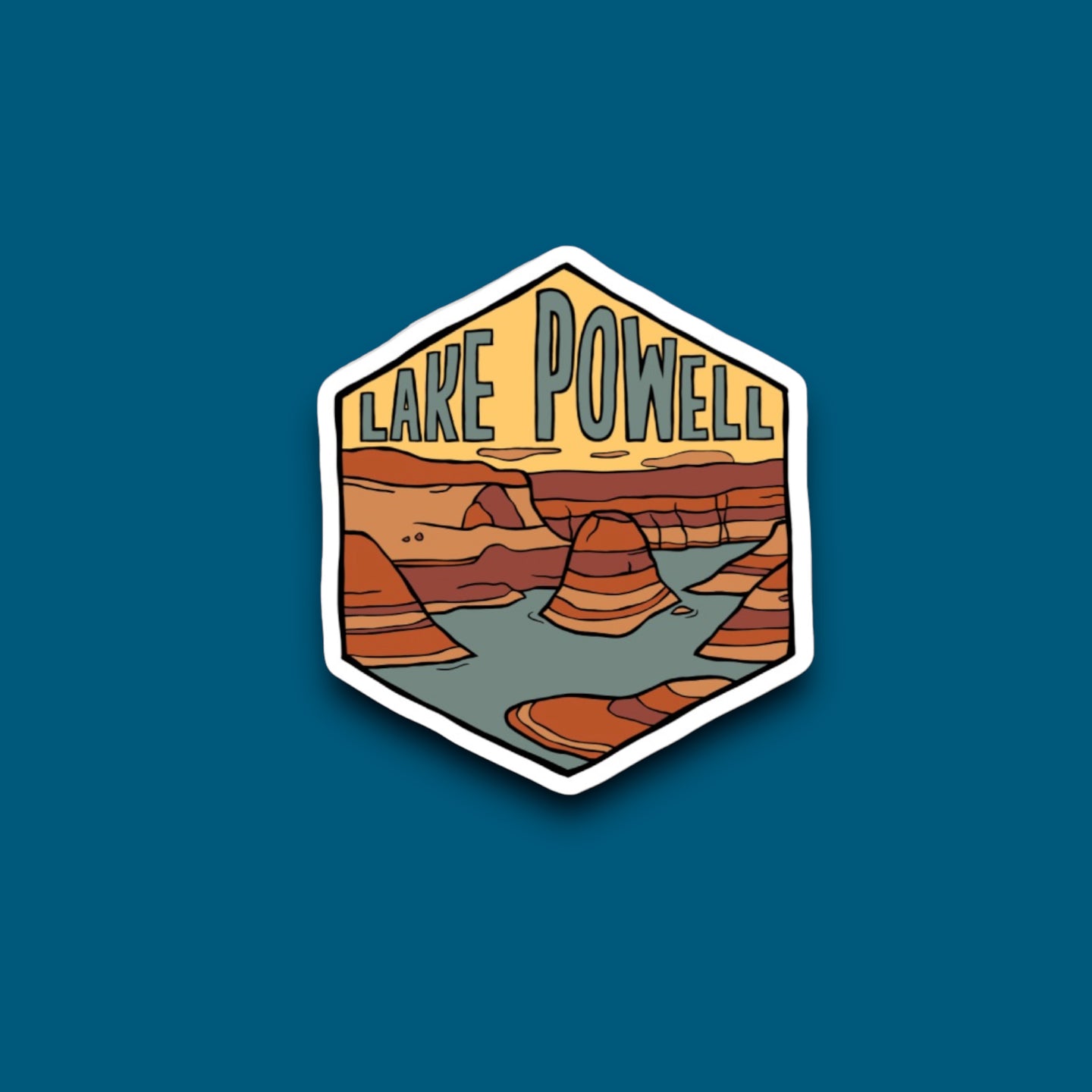 Lake Powell, Utah/Arizona- Hexagon Sticker