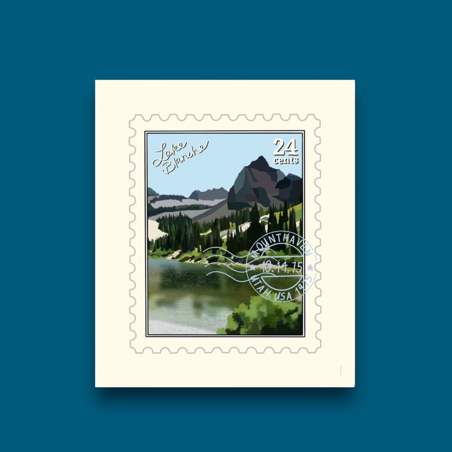 Lake Blanche Utah Stamp Sticker