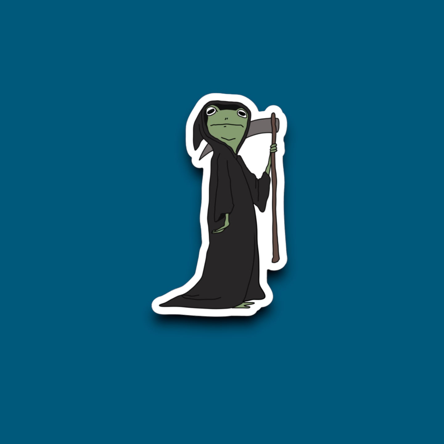 Grim Reaper Frog Sticker