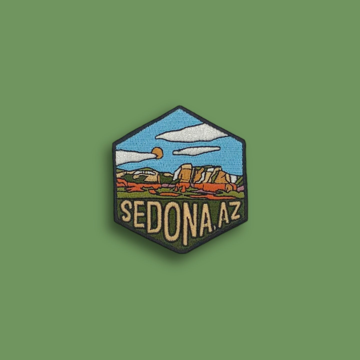 Sedona, Arizona- Embroidered Hexagon Patch