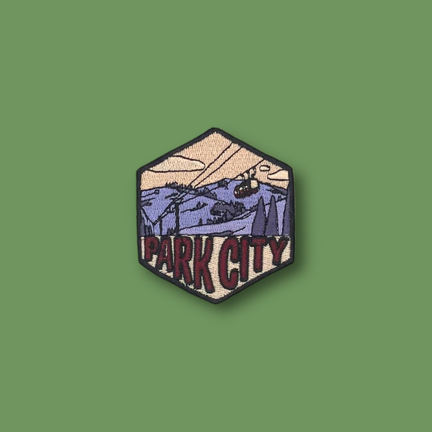 Park City, Utah- Embroidered Hexagon Patch