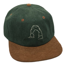 Load image into Gallery viewer, Arches Corduroy Hat, Forest/Brown
