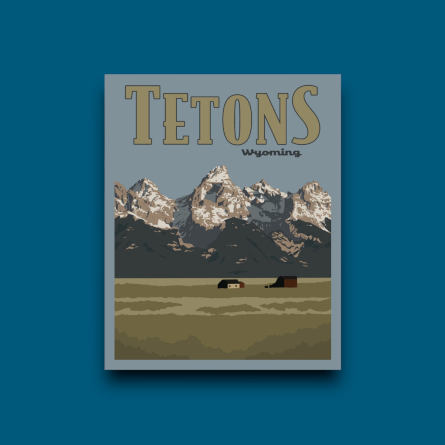 Tetons, Wyoming- Poster Sticker