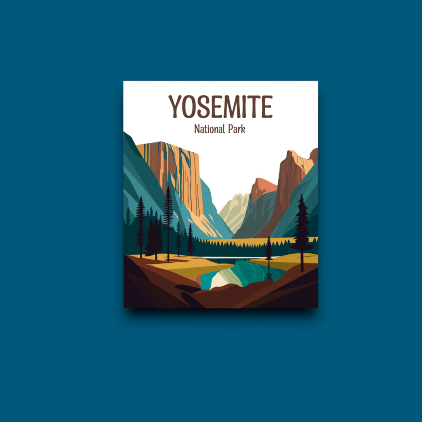 Yosemite National Park Poster Sticker (H1)