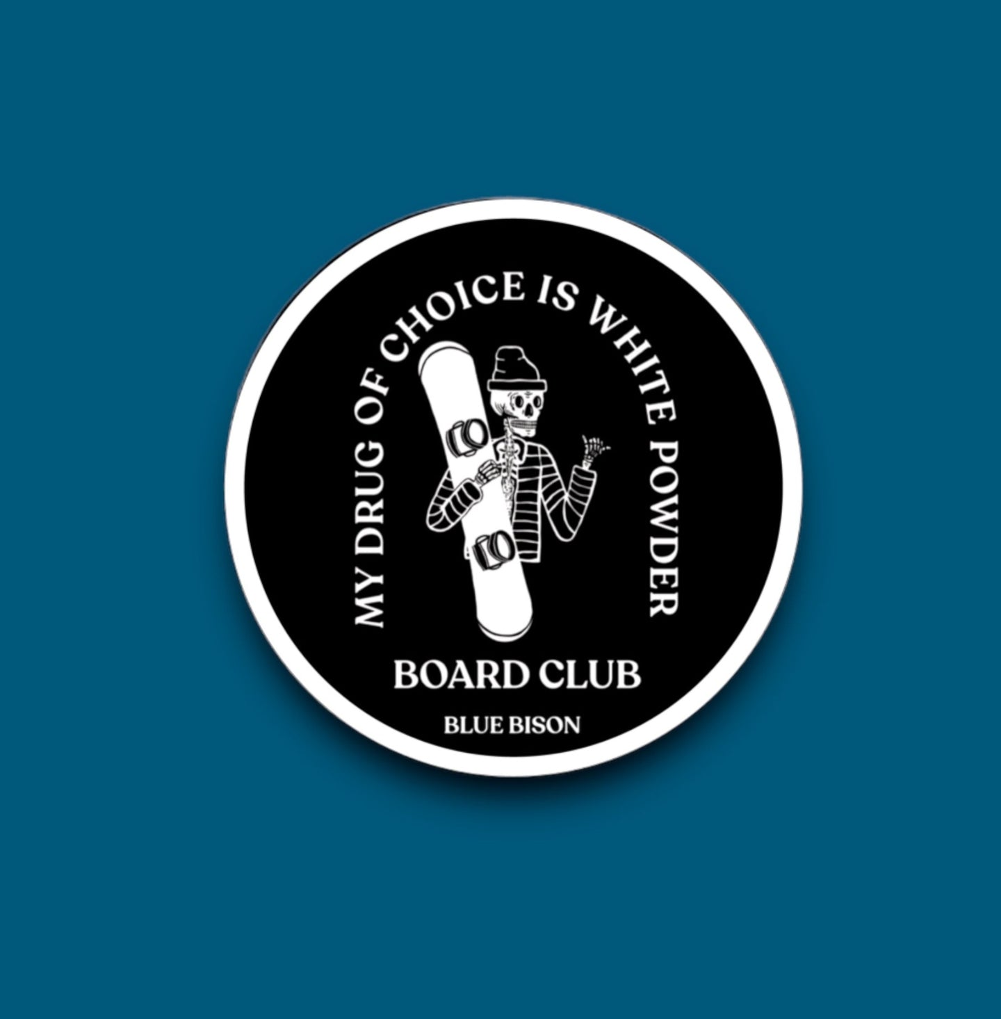 Snowboard Club, Black Vinyl Sticker