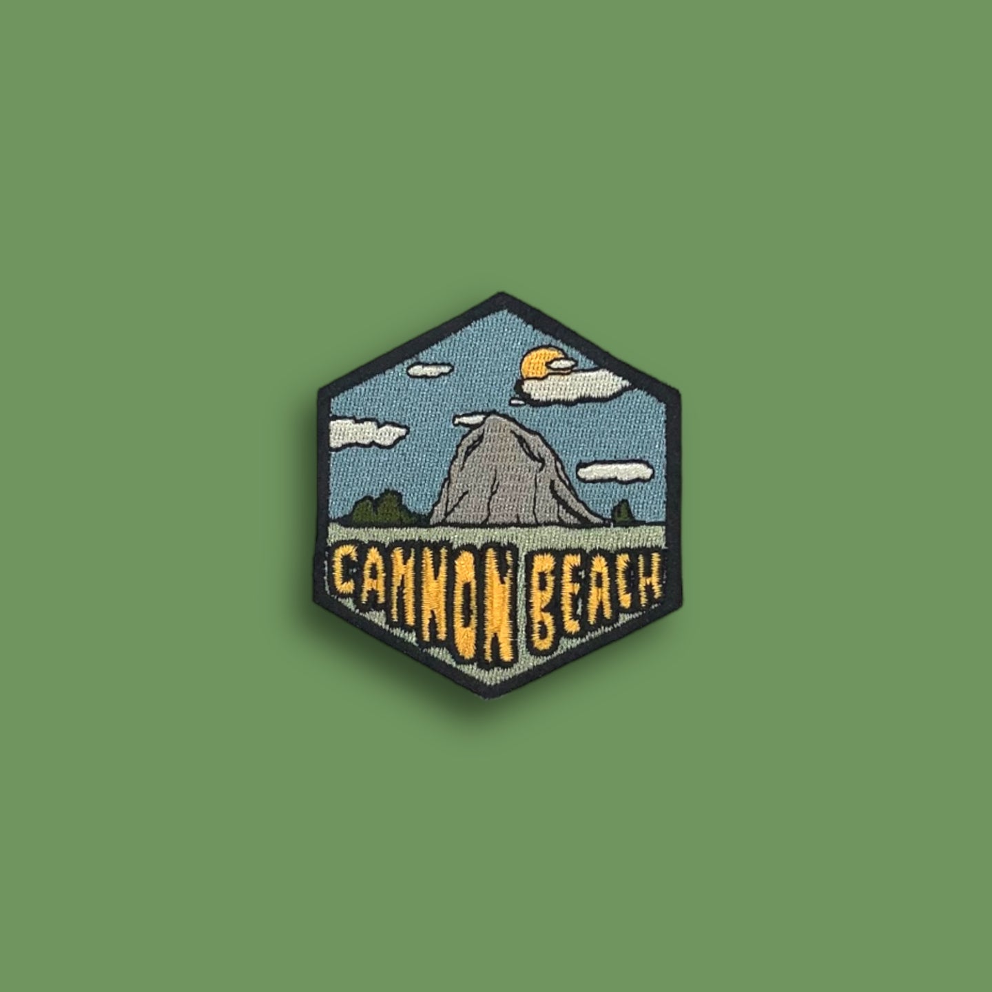 Cannon Beach, Oregon- Embroidered Hexagon Patch