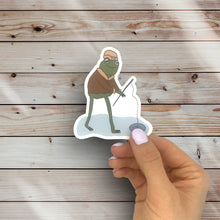 Load image into Gallery viewer, Ice Fishing Frog Sticker (M20)
