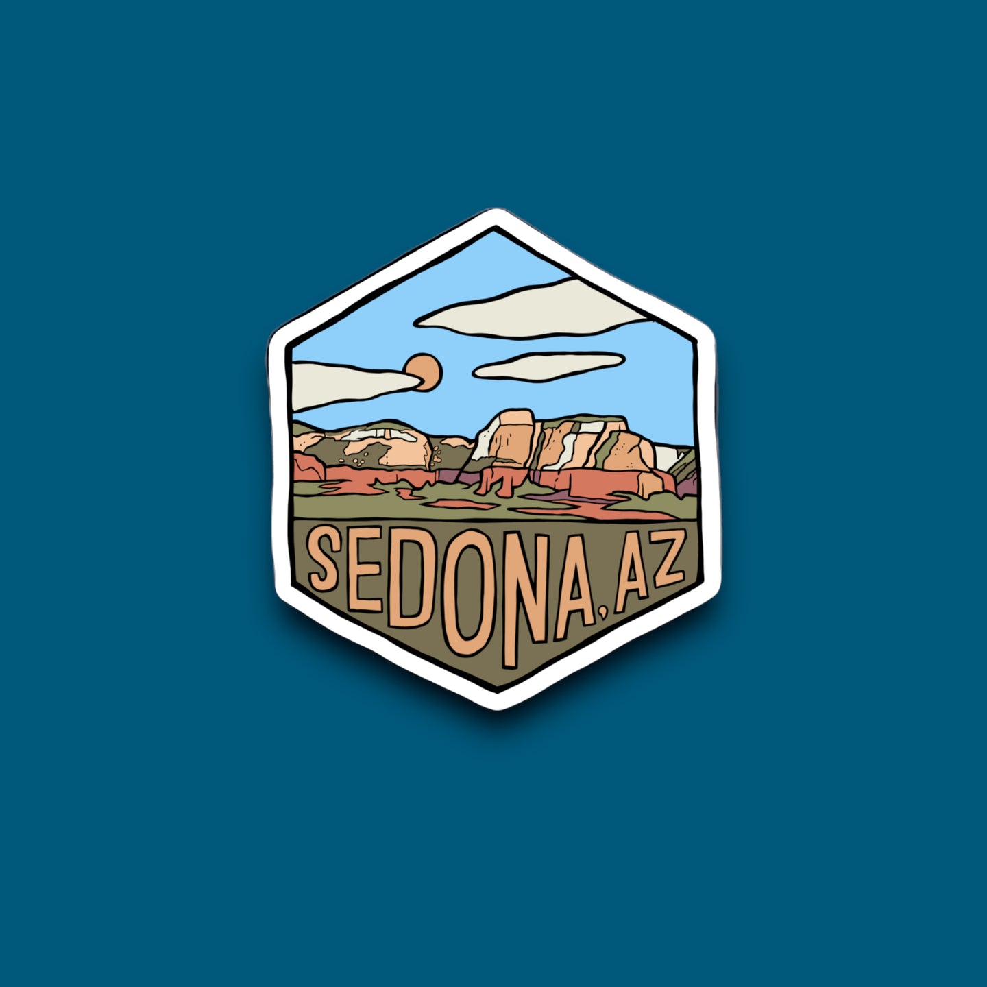Sedona, Arizona- Hexagon Sticker