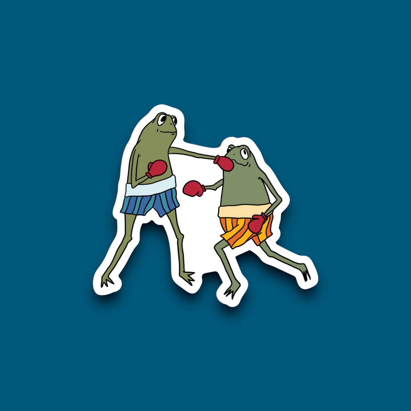 Boxing Frogs Sticker