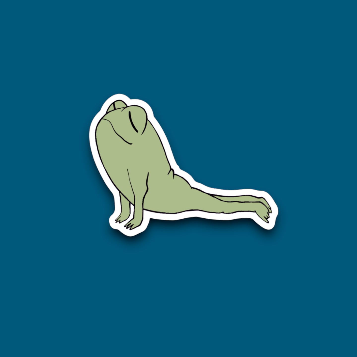 Upward-Facing Dog Yoga Frog Sticker (J13)