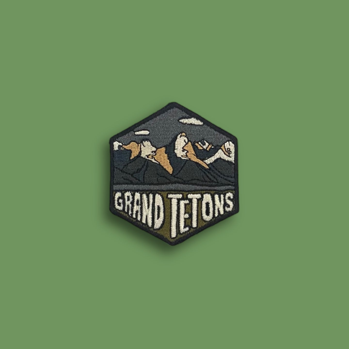 Grand Teton National Park, Wyoming- Embroidered Hexagon Patch