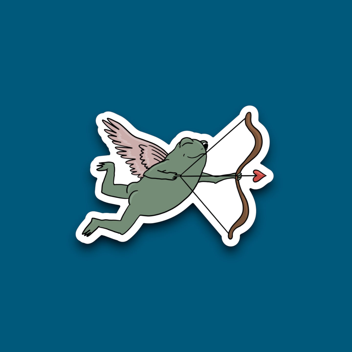 Cupid Frog Sticker