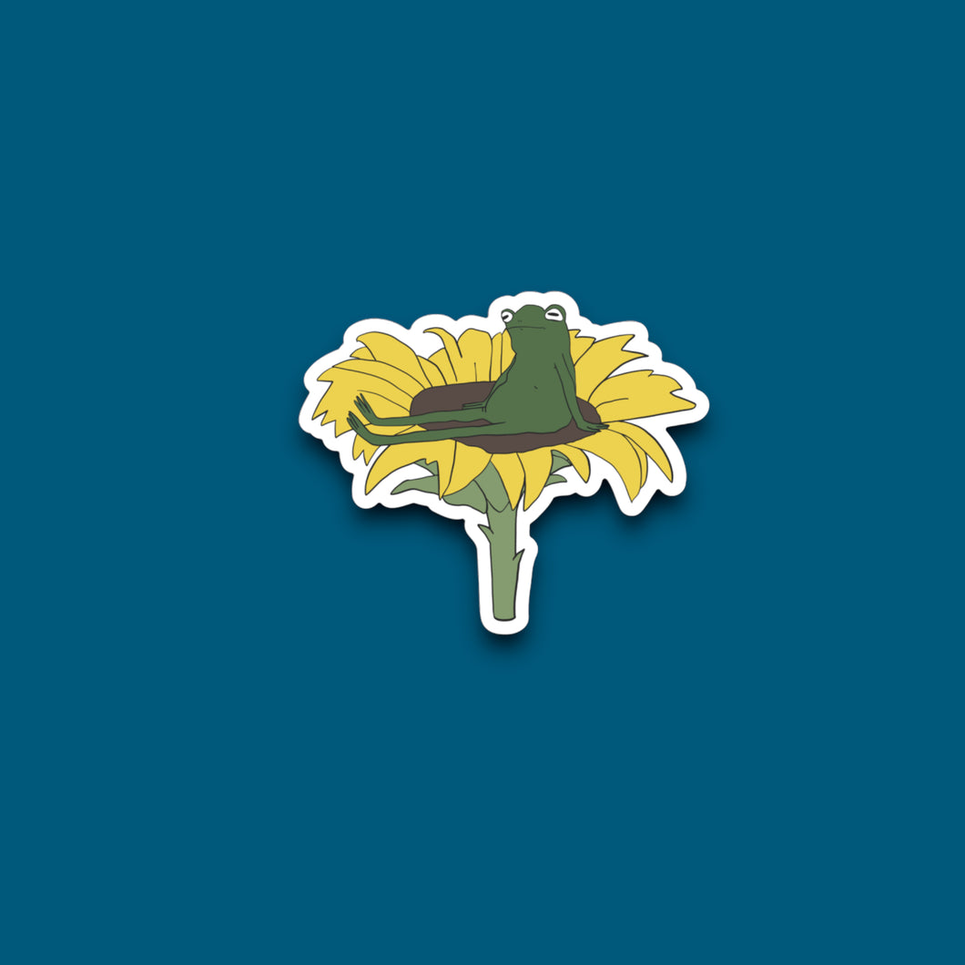 Sunflower Hangs Frog Sticker