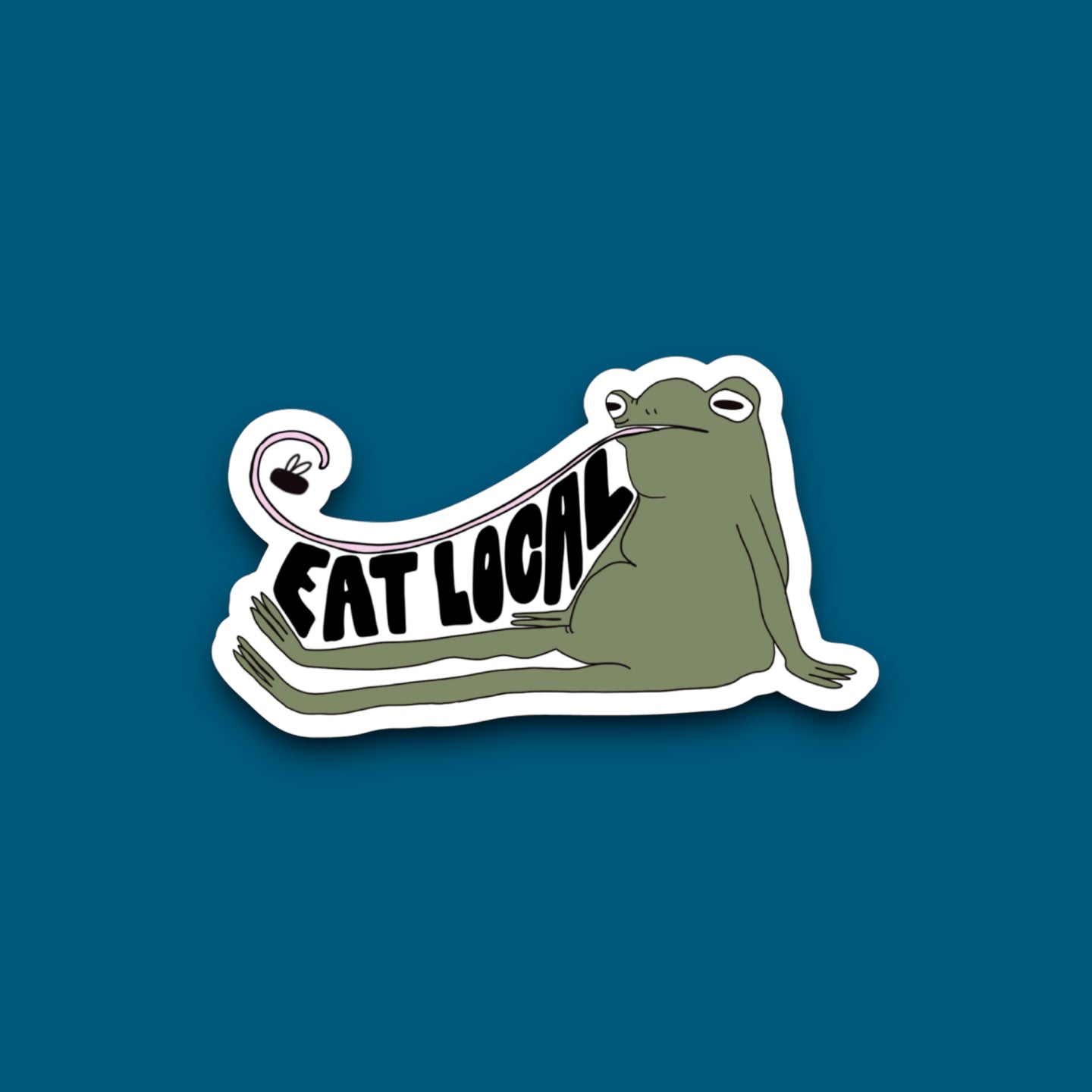 Eat Local Frog Sticker