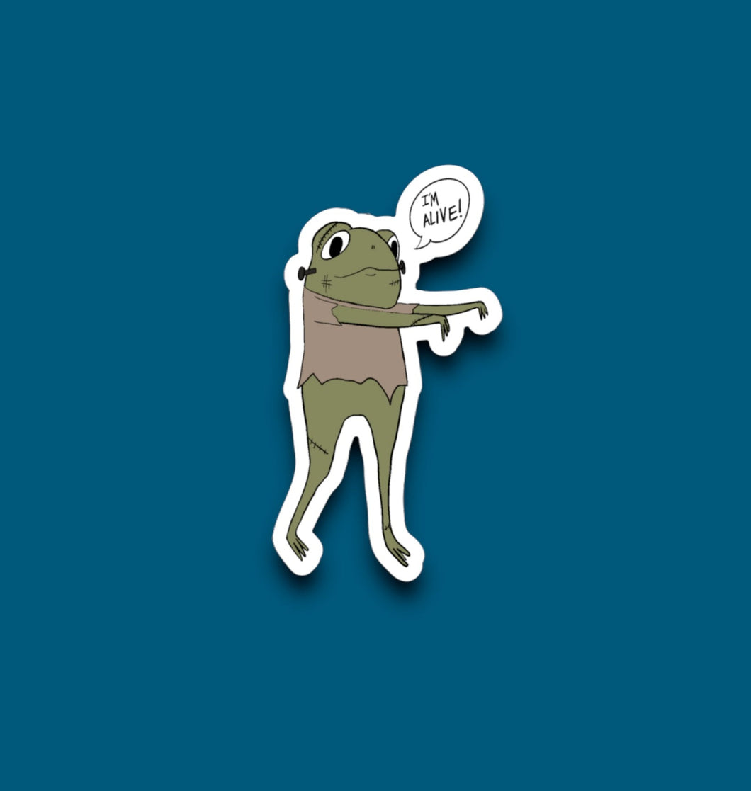 Frankenstein Frog Sticker