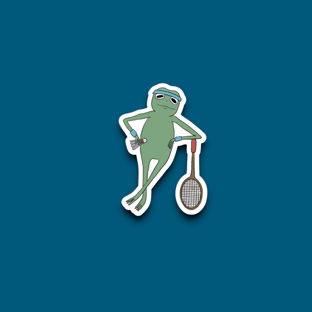 Badminton Frog Sticker