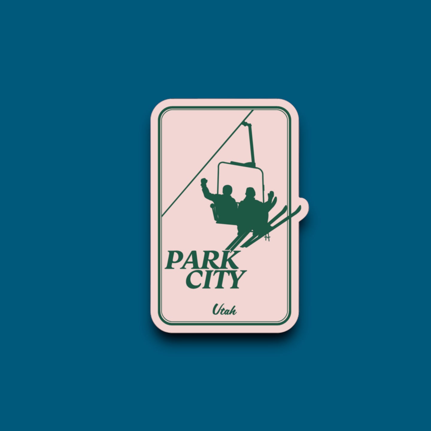 Ski Park City Pink Sticker