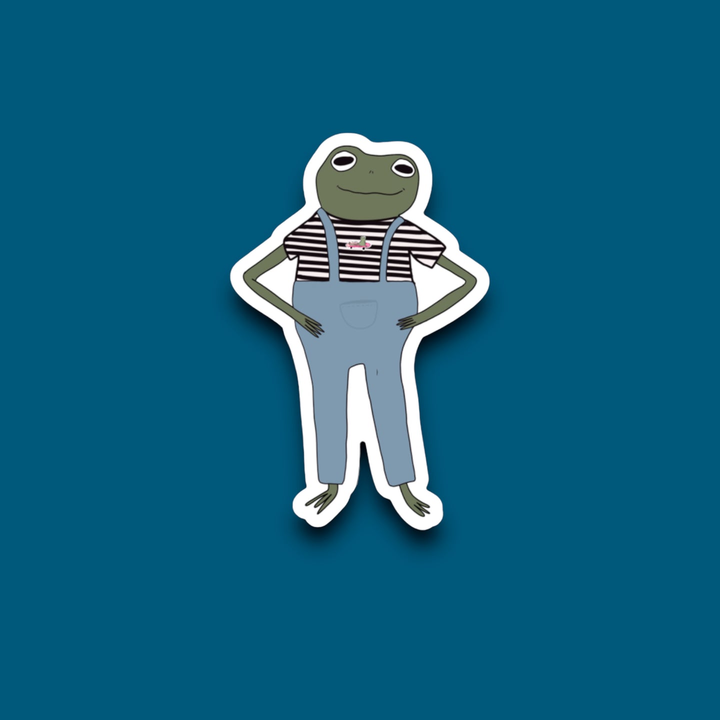 Overalls Frog Sticker