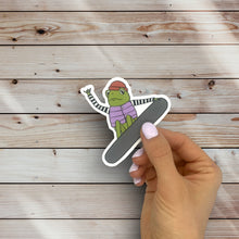 Load image into Gallery viewer, Snowboarding Frog Sticker (P20)

