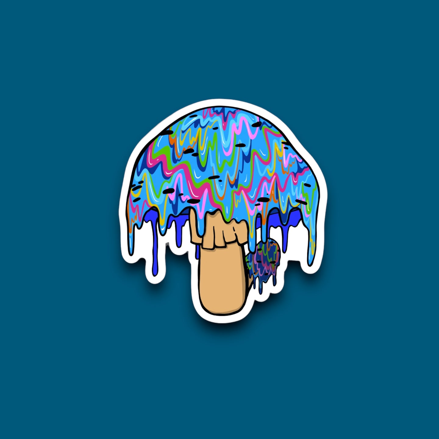 Drippy Trippy Mushroom Sticker