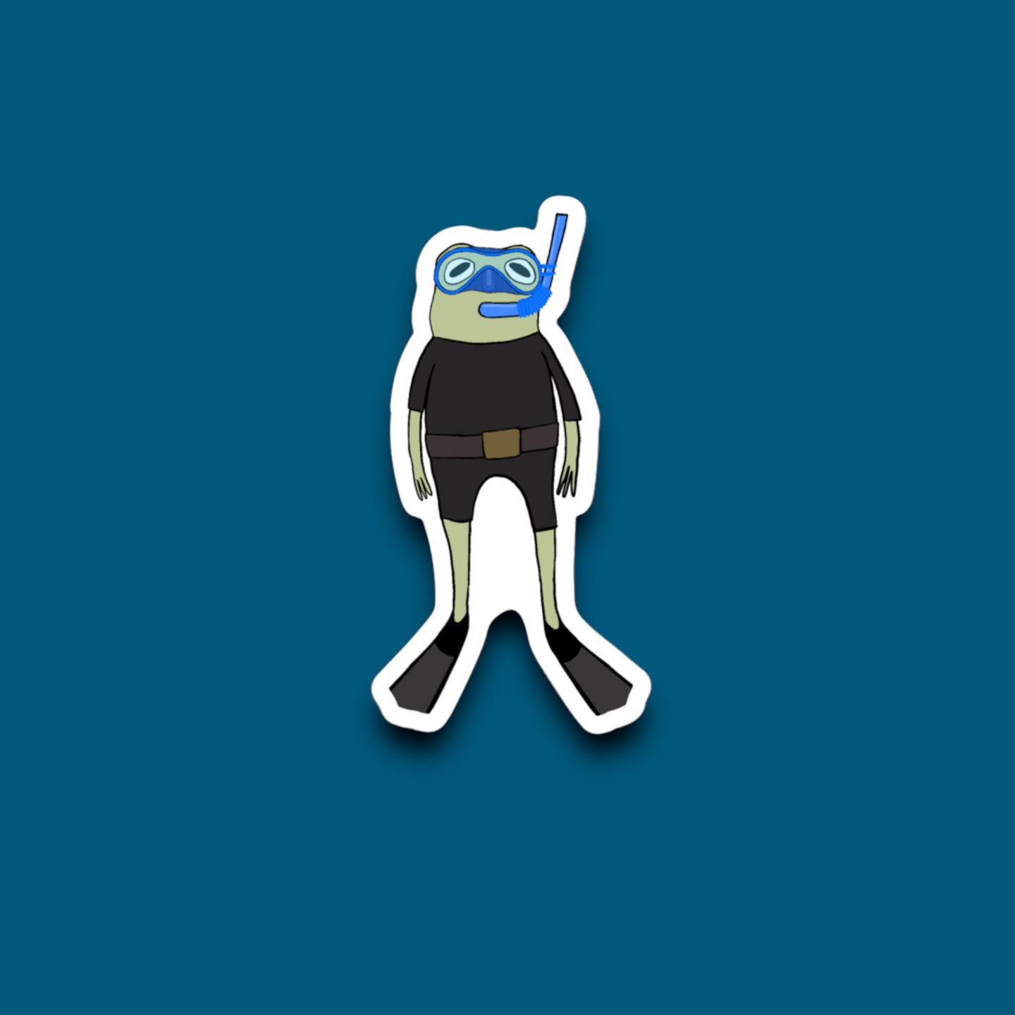 Scuba Frog Sticker