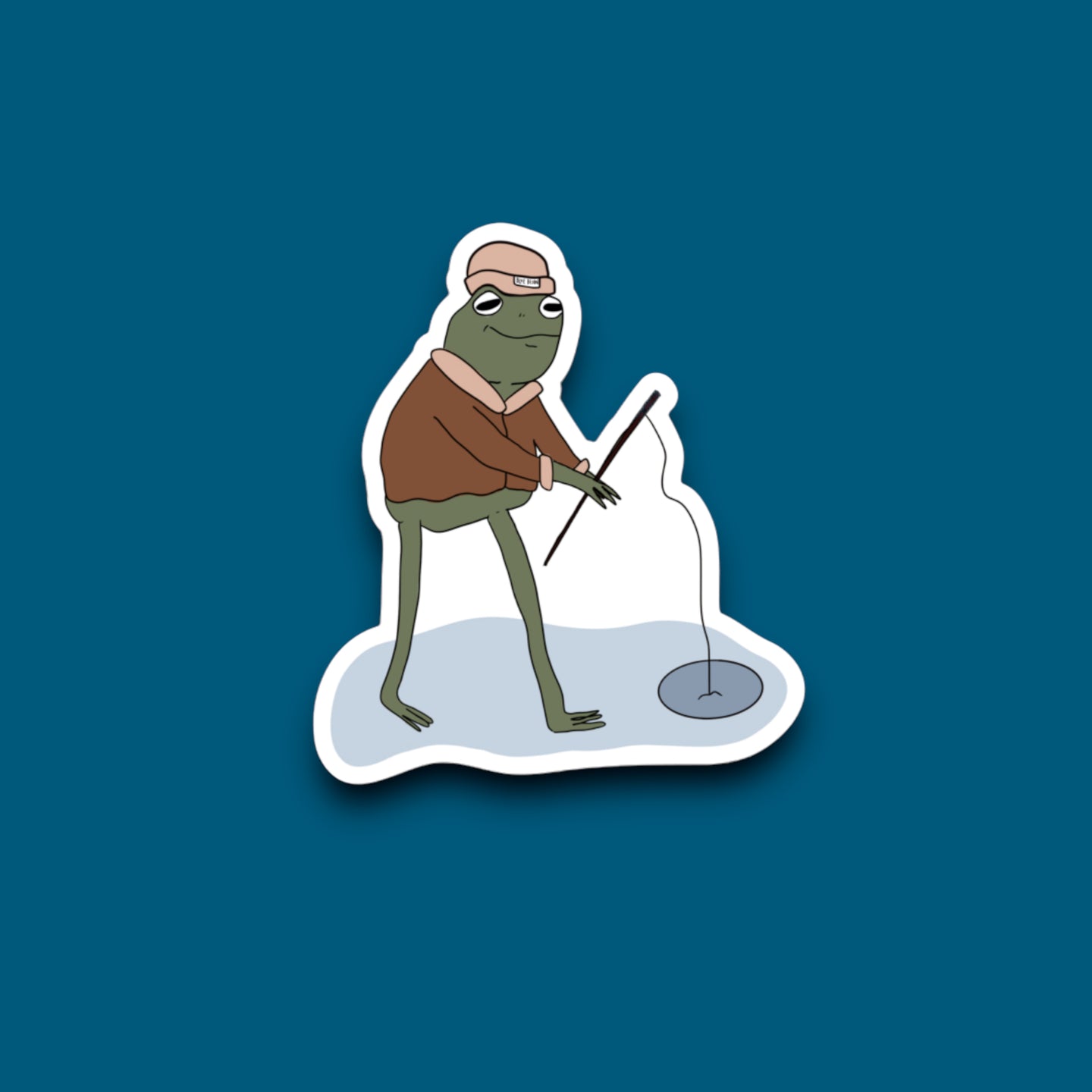 Ice Fishing Frog Sticker (M20)