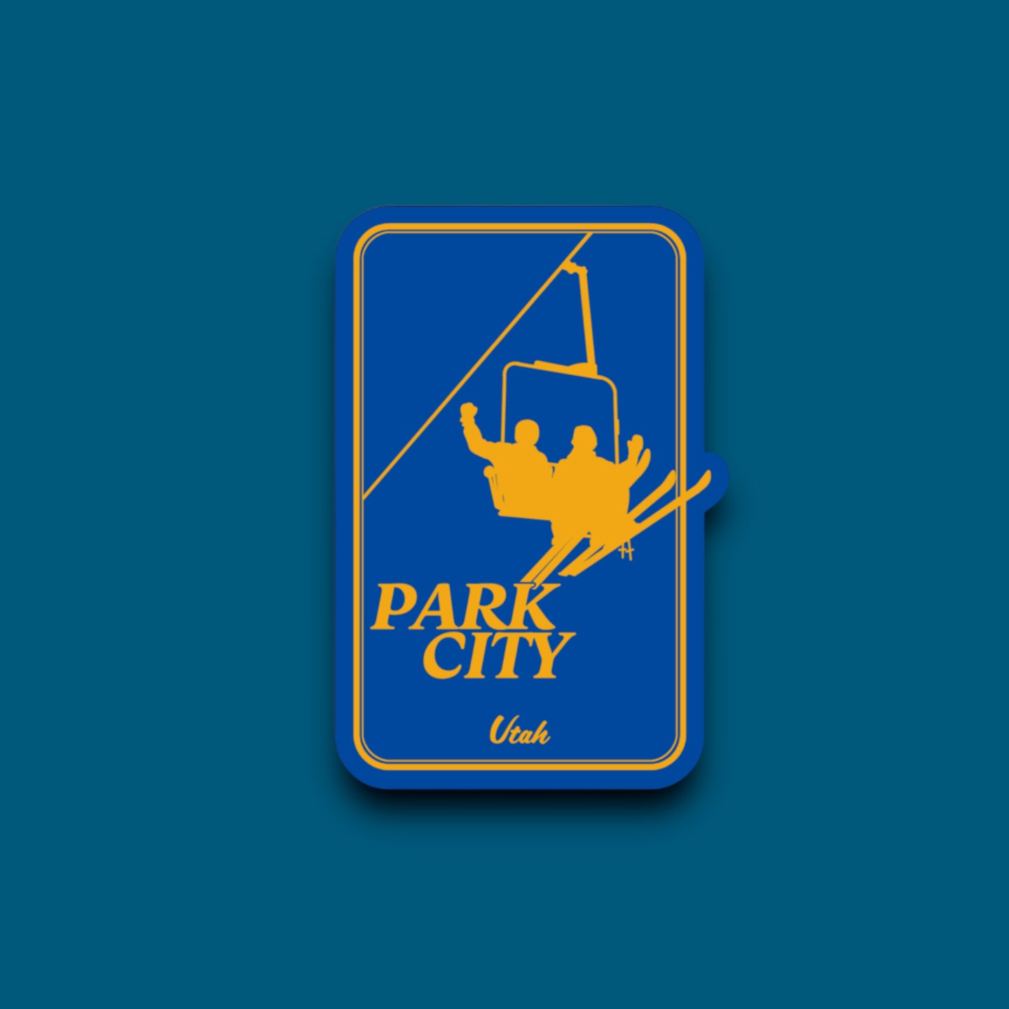 Ski Park City Blue/Yellow Sticker (B3)