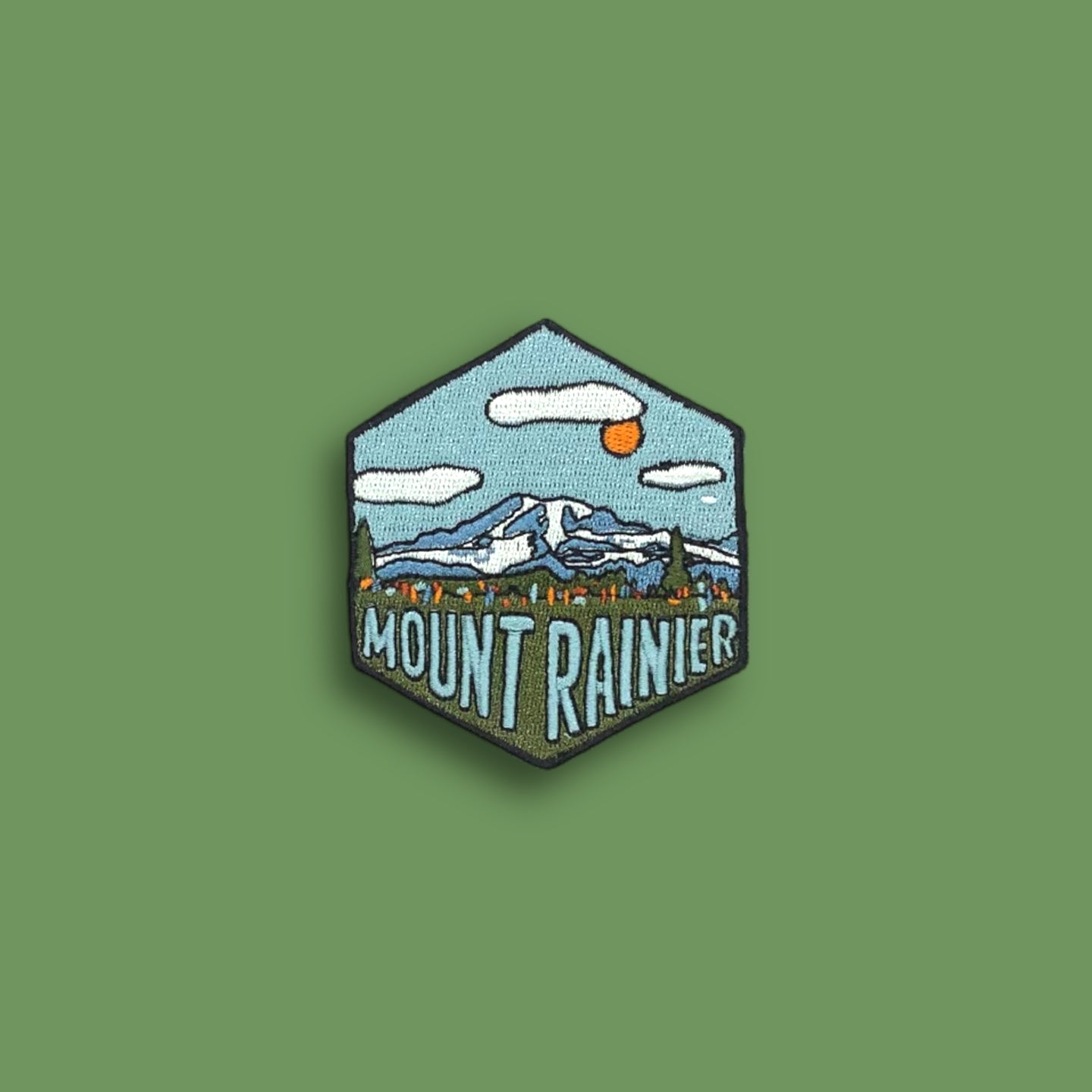 Mount Rainier, Washington- Embroidered Hexagon Patch