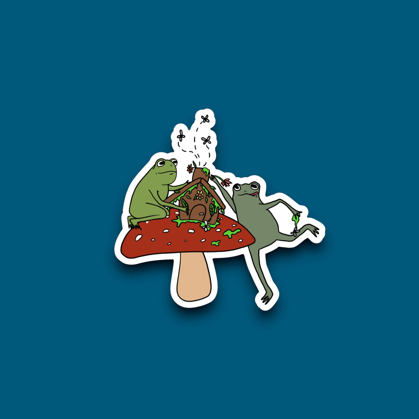 Froggy Gingerbread House Sticker