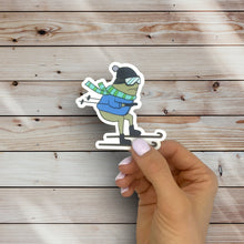 Load image into Gallery viewer, Downhill Skier Frog Sticker (P19)
