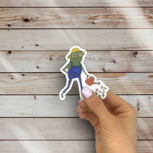 Load image into Gallery viewer, Gardening Frog Sticker (K15)
