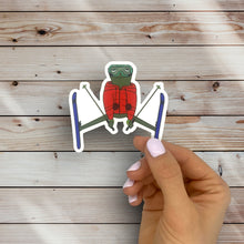 Load image into Gallery viewer, Spread Eagle Skier Frog Sticker (P18)
