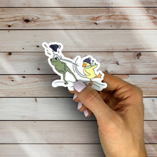 Load image into Gallery viewer, Frog And Duck Snowball Fight Sticker
