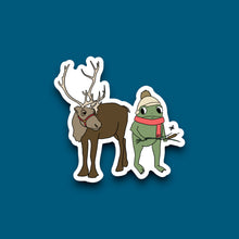 Load image into Gallery viewer, Frog And Reindeer Sticker (R16)
