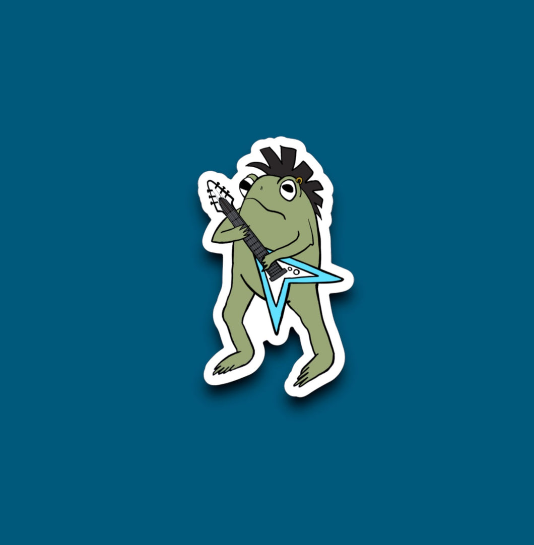 Guitar Playin' Frog Sticker