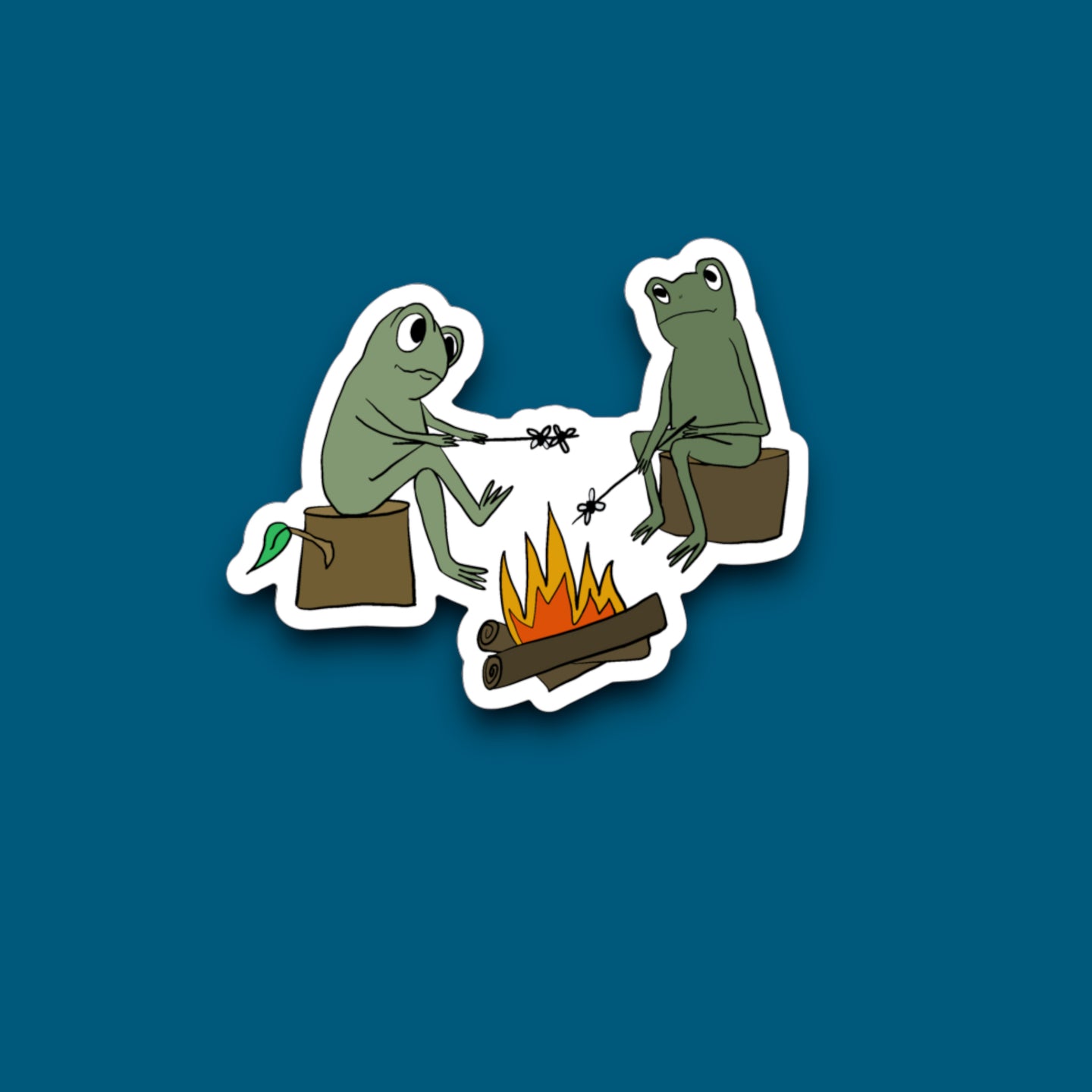 Campfire Frogs Sticker (O19)