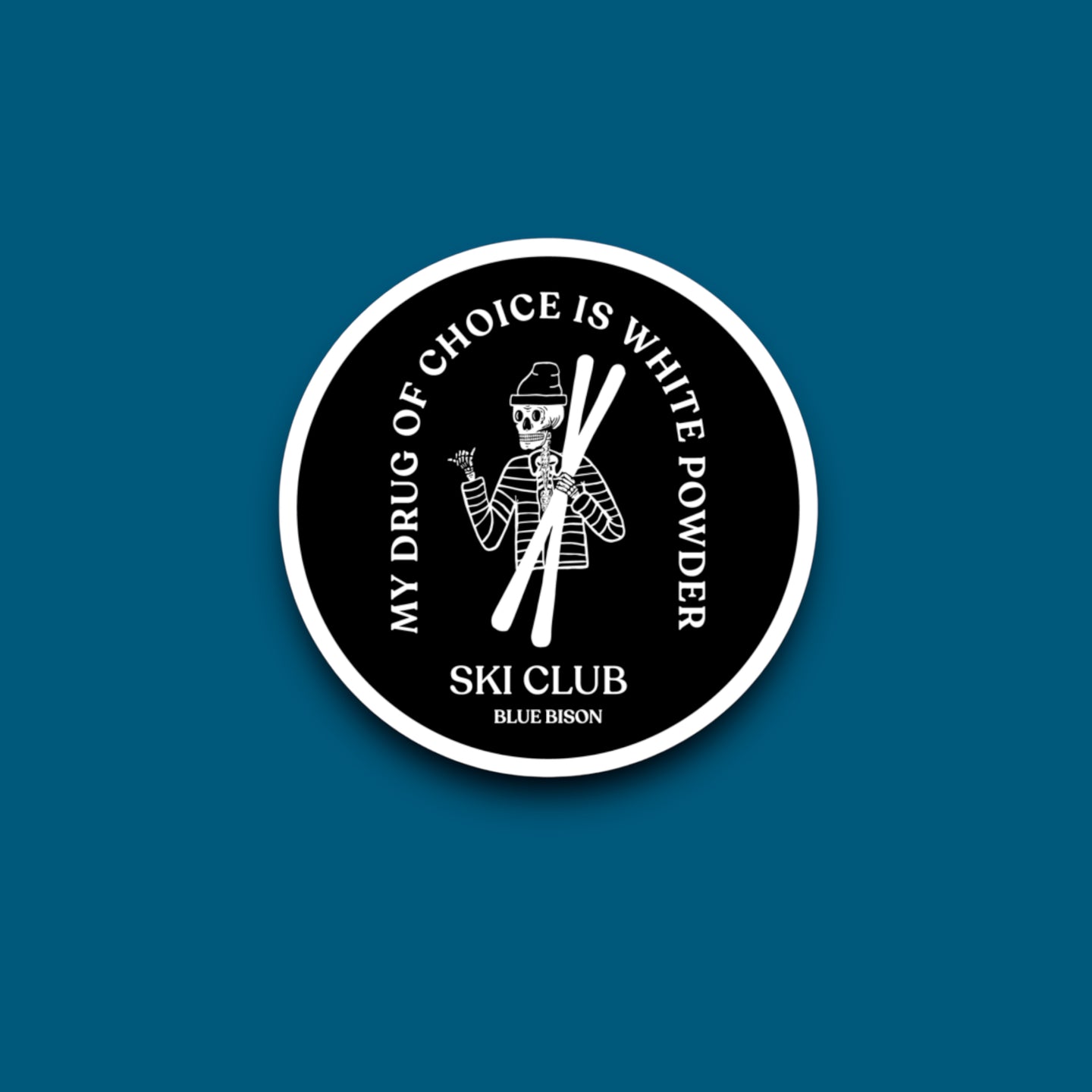 Ski Club, Black Vinyl Sticker