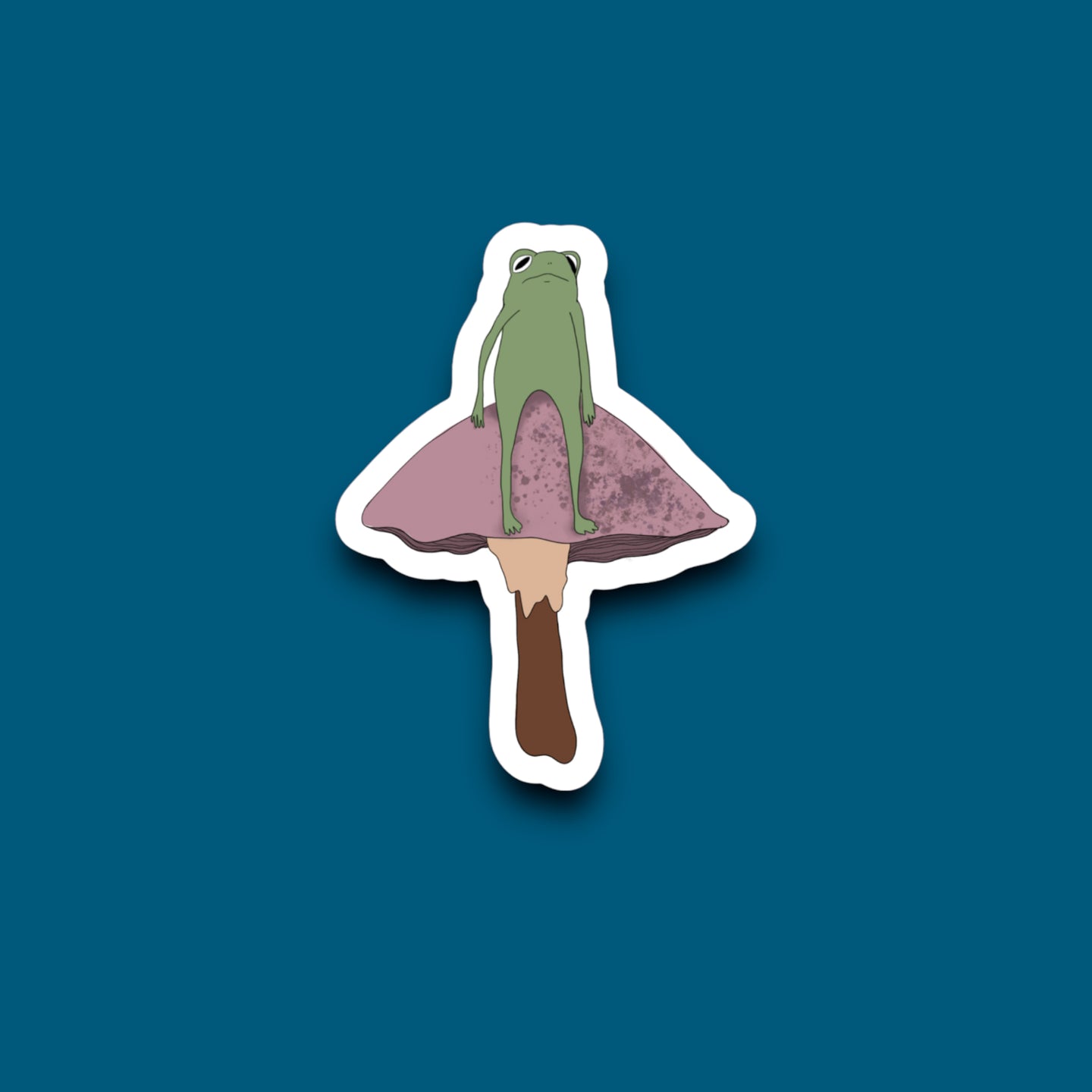 Frog Sittin' On A Shroom Sticker