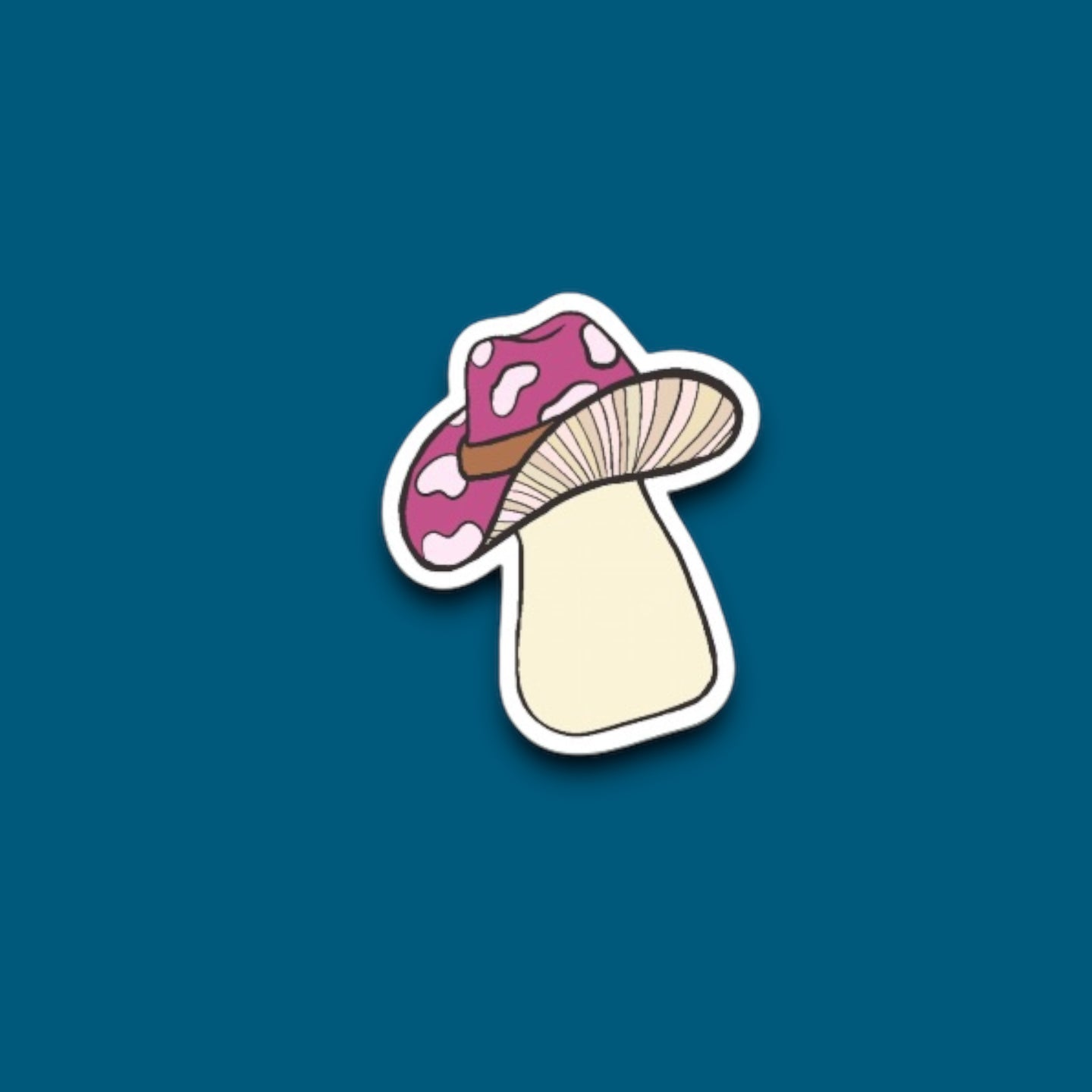 Cowboy Mushroom Pink Sticker (N9)