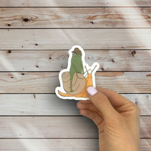 Load image into Gallery viewer, Snail Ridin&#39; Frog Sticker
