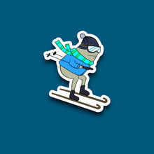 Load image into Gallery viewer, Downhill Skier Frog Sticker (P19)
