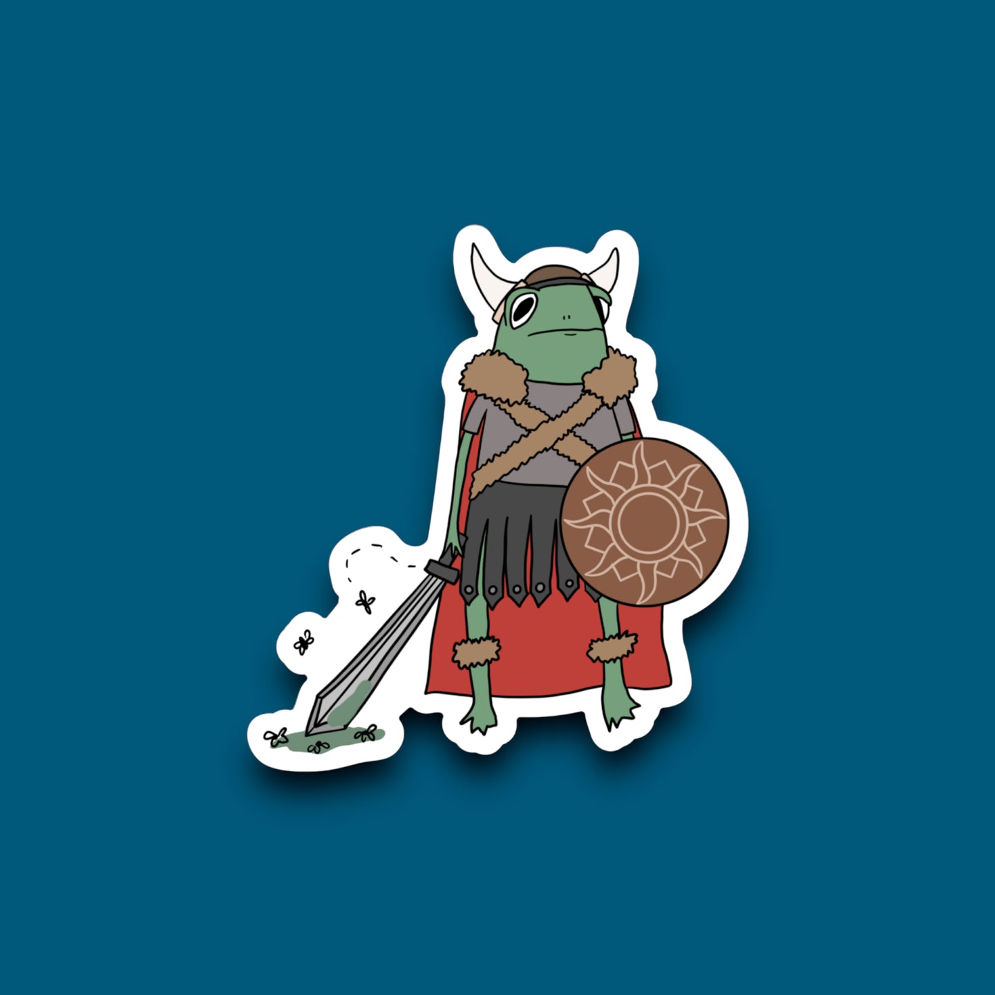 Viking Frog Sticker (J3)