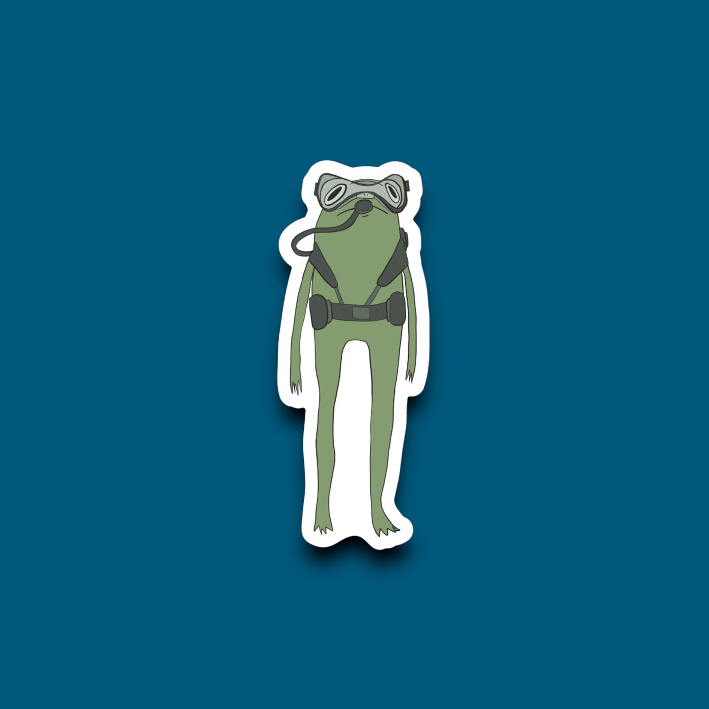 Scuba Frog Sticker (J1)