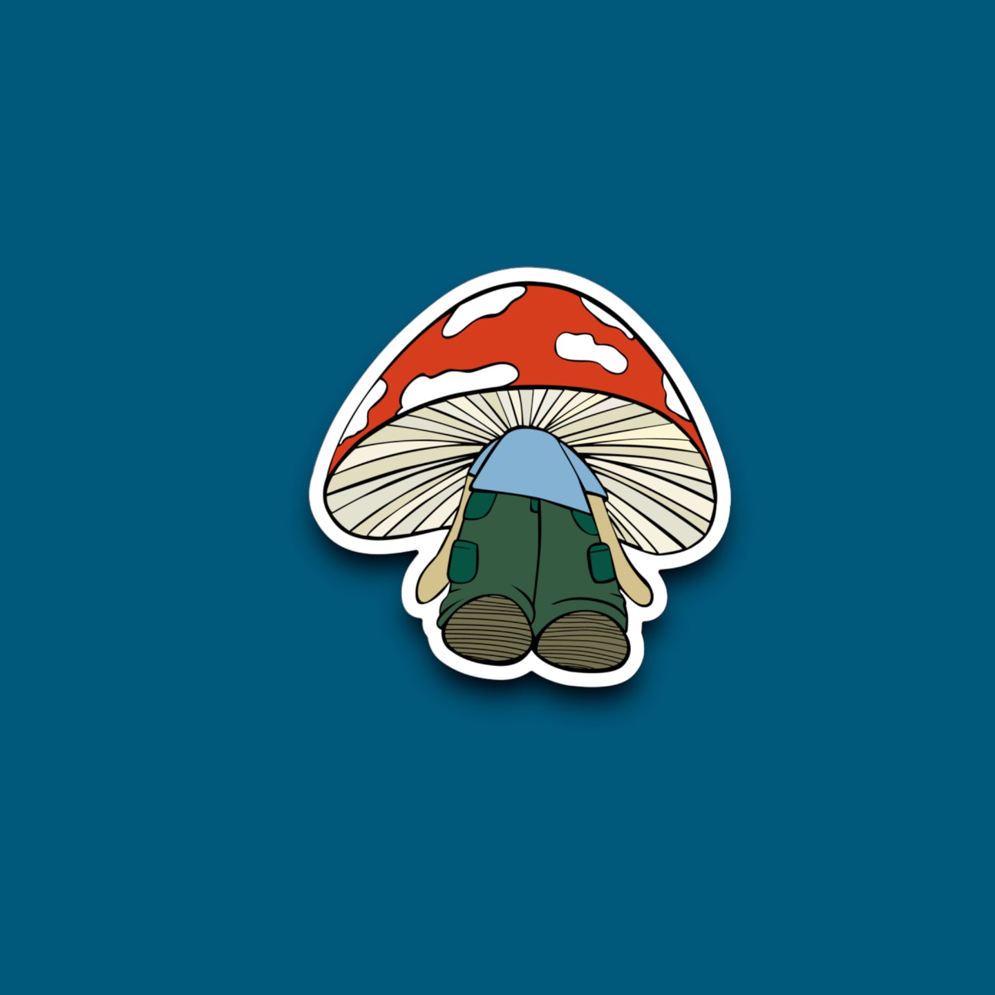 Mushroom Head Red Sticker