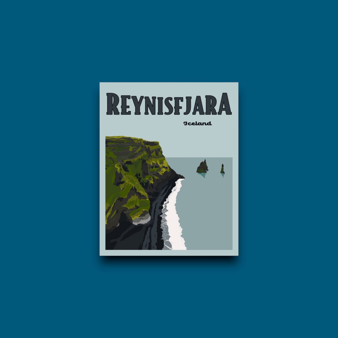 Reynisfjara Iceland Poster Sticker (C14)