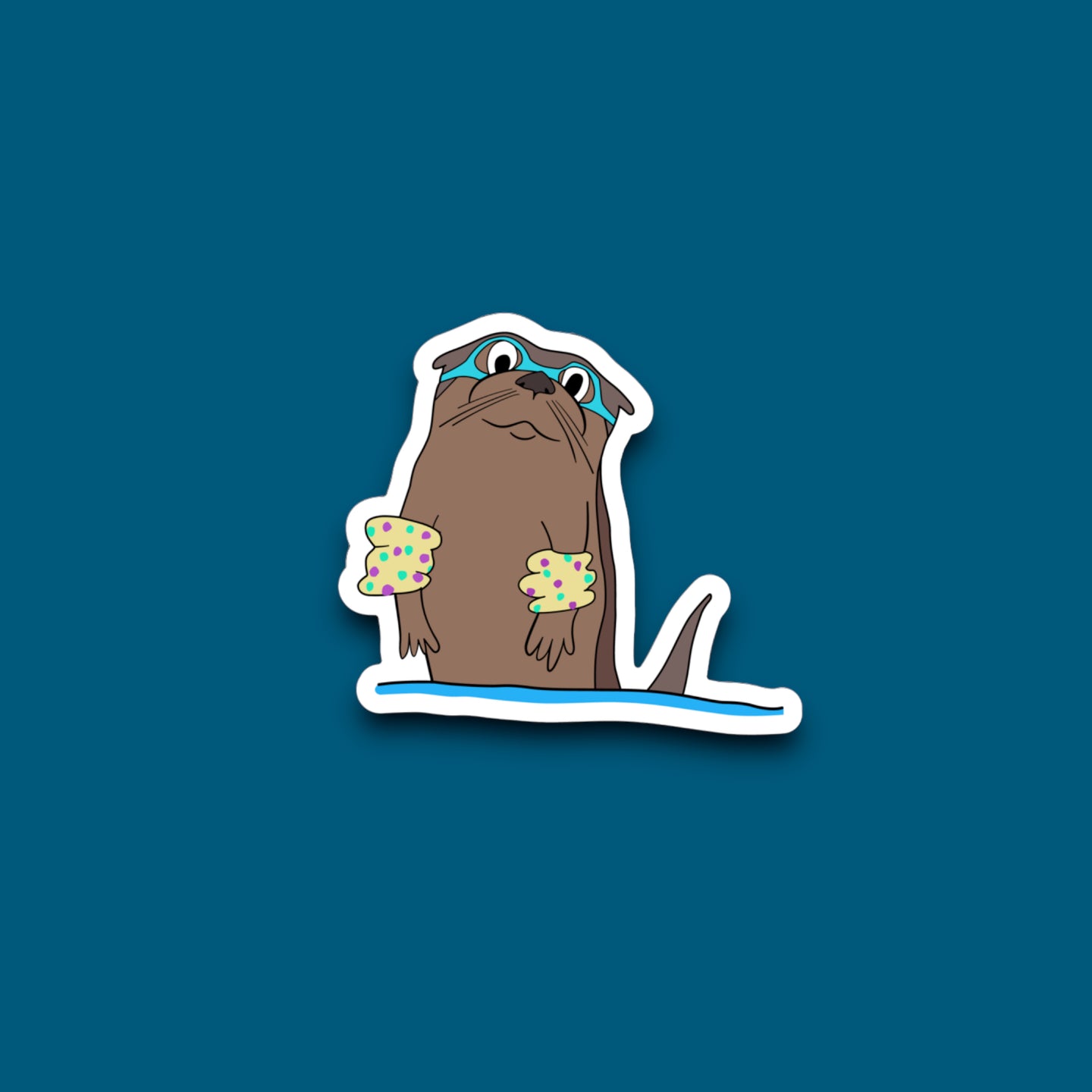 Swimming Otter Sticker (O13)