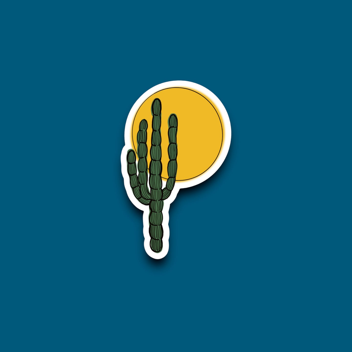 Desert Cactus Sun Sticker