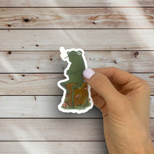Load image into Gallery viewer, Smokin&#39; On A Stump Frog Sticker (N21)
